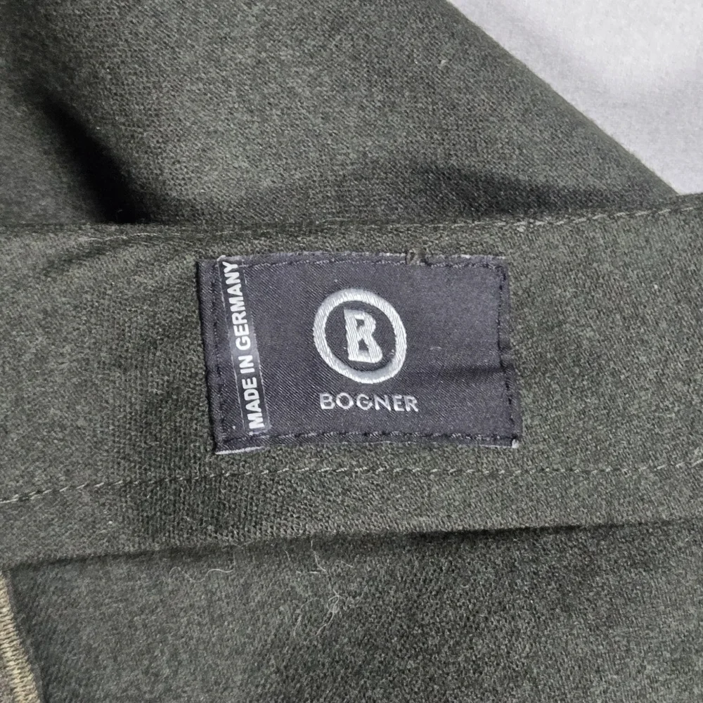 VTG Bogner Sz 10 Long Wool Cashmere Trousers Grey Straight Leg Y2K - Picture 9 of 12
